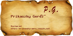 Prikaszky Gerő névjegykártya